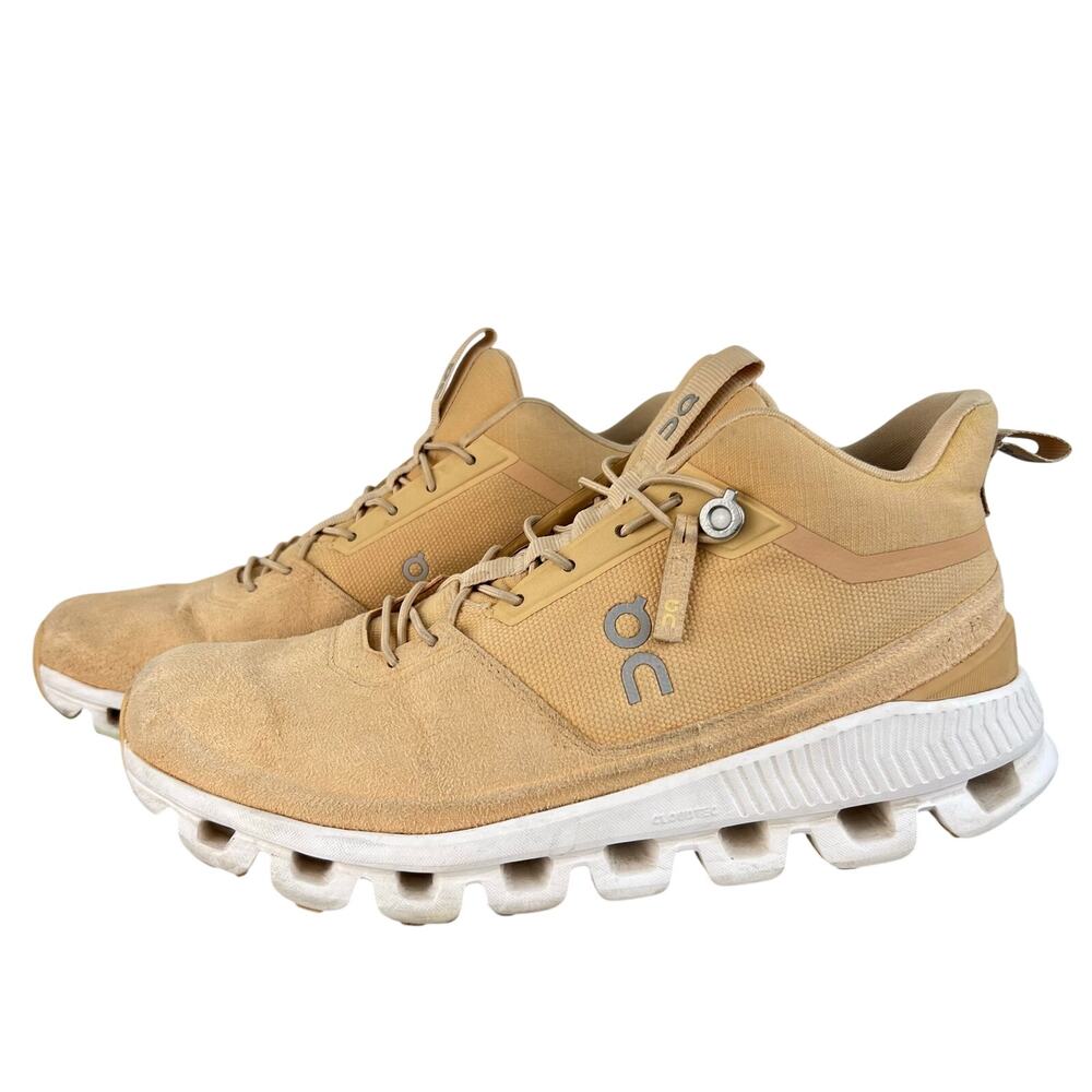 On Running Cloud Hi Shoe Women's Orange Beige Dune Athletic Mid Run Sneakers 8.5